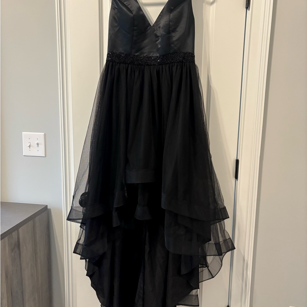 NWT Black High-Low Tulle Evening Dress
